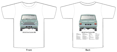Ford Cortina MkI 2Dr 1962-65 T-shirt Front & Back
